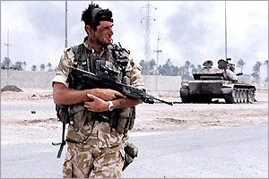 British Royal Marine on patrol